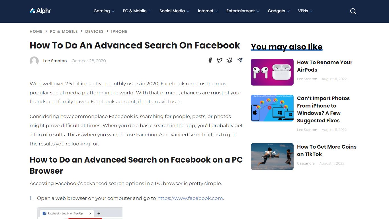 How to Do an Advanced Search on Facebook - Alphr